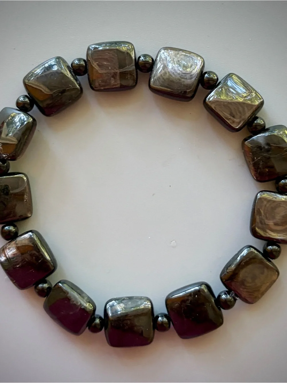Natural Hypersthene Handcrafted Bead Bracelet